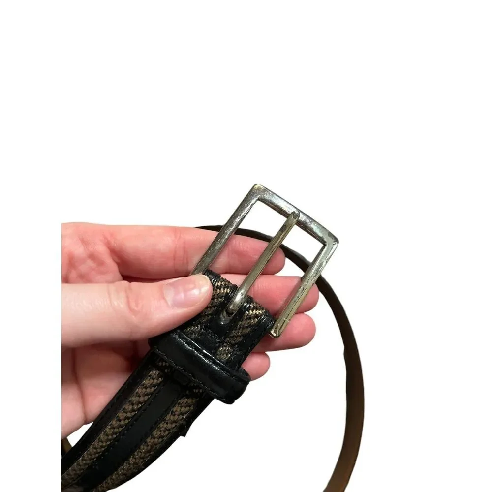 Brighton‎ Leather Belt Size 36 Black Braided Brass Hardware Style P4303 Classic